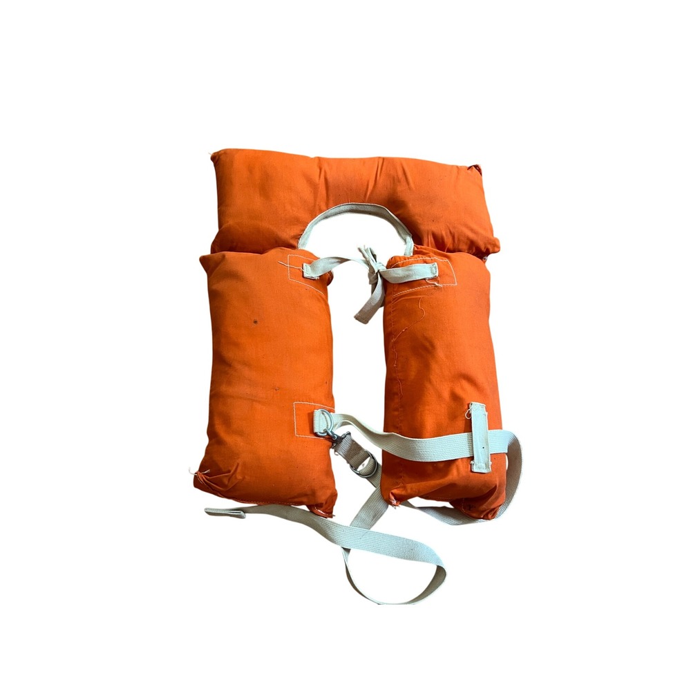 Vintage Safegard Corp Type 1 Buoyant Vest Model AK-1 Adult US Coast Guard Orange